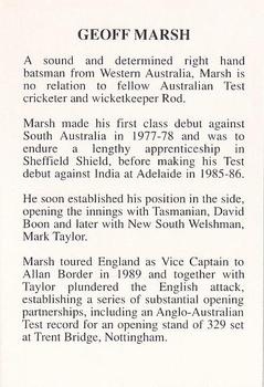 1994 The Great Test Match Card Game #NNO Geoff Marsh Back