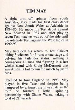 1994 The Great Test Match Card Game #NNO Tim May Back