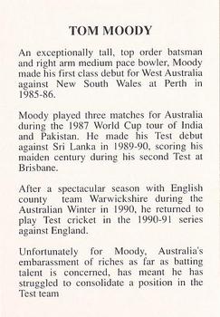1994 The Great Test Match Card Game #NNO Tom Moody Back