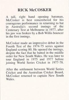 1994 The Great Test Match Card Game #NNO Rick McCosker Back