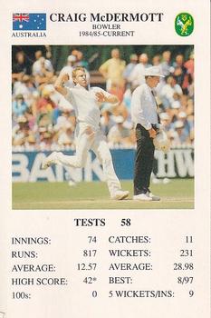 1994 The Great Test Match Card Game #NNO Craig McDermott Front