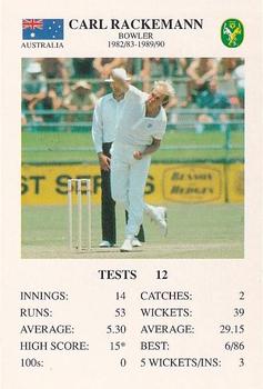 1994 The Great Test Match Card Game #NNO Carl Rackemann Front