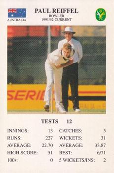 1994 The Great Test Match Card Game #NNO Paul Reiffel Front