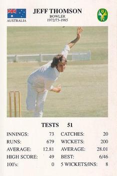 1994 The Great Test Match Card Game #NNO Jeff Thomson Front