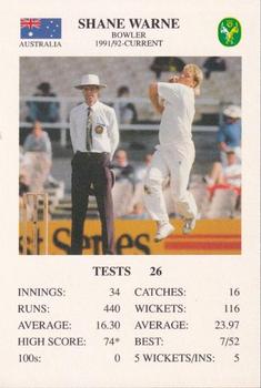 1994 The Great Test Match Card Game #NNO Shane Warne Front
