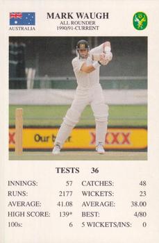 1994 The Great Test Match Card Game #NNO Mark Waugh Front