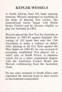 1994 The Great Test Match Card Game #NNO Kepler Wessels Back