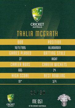 2022-23 TLA Traders Cricket Australia - Mojo Emerald #ME051 Tahlia McGrath Back