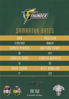 2022-23 TLA Traders Cricket Australia - Mojo Emerald #ME150 Samantha Bates Back