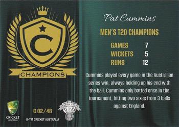 2022-23 TLA Traders Cricket Australia - Champions #C 02 Pat Cummins Back