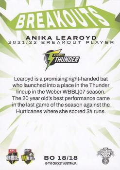 2022-23 TLA Traders Cricket Australia - Breakouts White #BO 18 Anika Learoyd Back