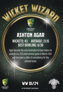 2022-23 TLA Traders Cricket Australia - Wicket Wizards #WW 01 Ashton Agar Back