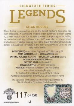 2022-23 TLA Traders Cricket Australia - Legends Signatures #L5 Allan Border Back