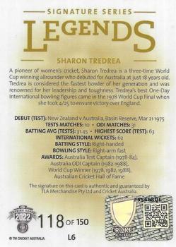 2022-23 TLA Traders Cricket Australia - Legends Signatures #L6 Sharon Tredrea Back