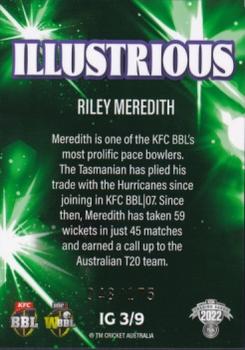2022-23 TLA Traders Cricket Australia - Illustrious Green #IG 3 Riley Meredith Back