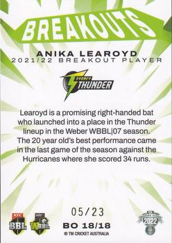 2022-23 TLA Traders Cricket Australia - Breakouts Priority #BO18 Anika Learoyd Back