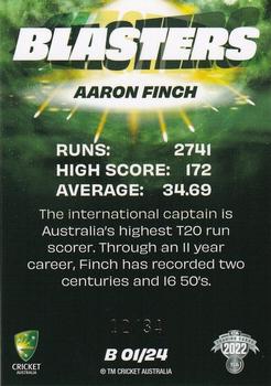 2022-23 TLA Traders Cricket Australia - Blasters Priority #B 01 Aaron Finch Back