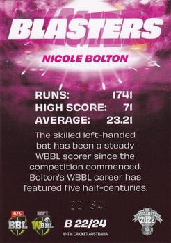 2022-23 TLA Traders Cricket Australia - Blasters Priority #B 22 Nicole Bolton Back