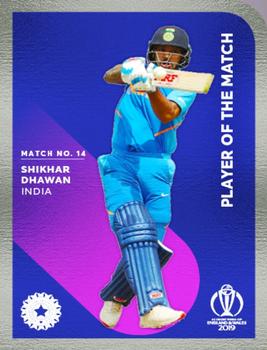 2019 Tap 'N' Play Cricket World Cup Player Of The Match #14 Shikhar Dhawan Front
