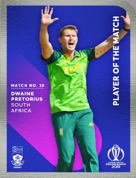 2019 Tap 'N' Play Cricket World Cup Player Of The Match #35 Dwaine Pretorius Front