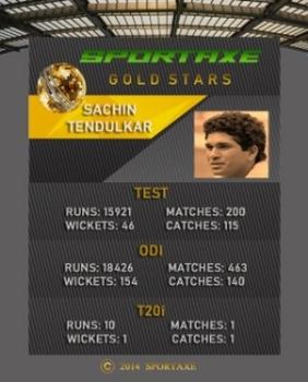 2014 Sportaxe Gold Stars Cricket #NNO Sachin Tendulkar Back