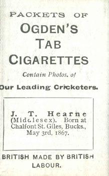 1901 Ogden's Our Leading Cricketers #NNO J.T. Hearne Back
