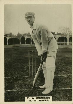 1923-25 Godfrey Phillips Cricketers #1 Tommy Andrews Front