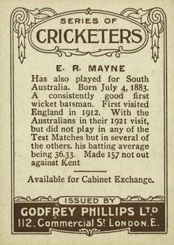 1923-25 Godfrey Phillips Cricketers #11 Edgar Mayne Back