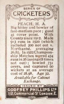 1923-25 Godfrey Phillips Cricketers #22 Alan Peach Back