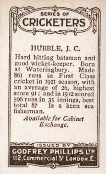 1923-25 Godfrey Phillips Cricketers #27 Jack Hubble Back