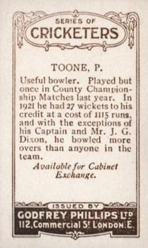 1923-25 Godfrey Phillips Cricketers #43 Fred Toone Back