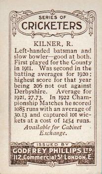 1923-25 Godfrey Phillips Cricketers #49 Roy Kilner Back