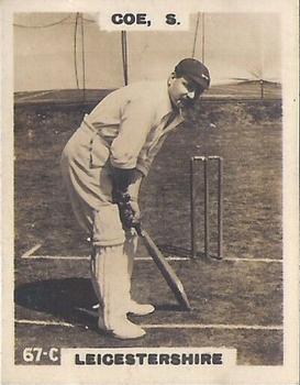 1923-25 Godfrey Phillips Cricketers #67 Samuel Coe Front