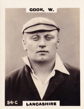 1923-25 Godfrey Phillips Cricketers #94 William Cook Front