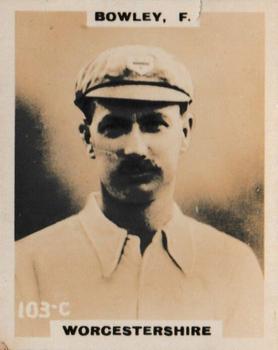 1923-25 Godfrey Phillips Cricketers #103 Frederick Bowley Front