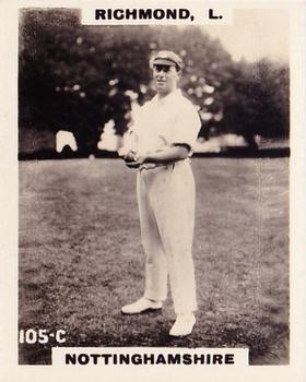 1923-25 Godfrey Phillips Cricketers #105 Tom Richmond Front