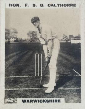 1923-25 Godfrey Phillips Cricketers #142 Freddie Calthorpe Front