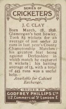 1923-25 Godfrey Phillips Cricketers #176 John Clay Back