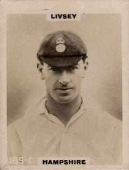 1923-25 Godfrey Phillips Cricketers #185 Walter Livsey Front