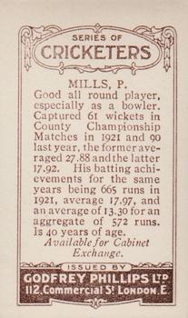 1923-25 Godfrey Phillips Cricketers #188 Charles Mills Back