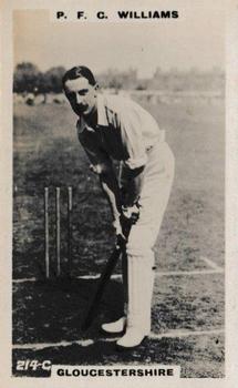 1923-25 Godfrey Phillips Cricketers #214 Phillip Williams Front