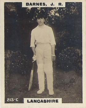 1923-25 Godfrey Phillips Cricketers #215 John Barnes Front