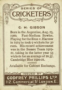 1923-25 Godfrey Phillips Cricketers #223 Clement Gibson Back