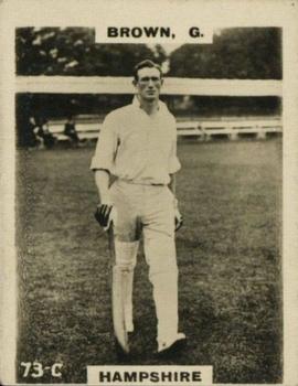 1923-25 Godfrey Phillips Cricketers #73 George Brown Front