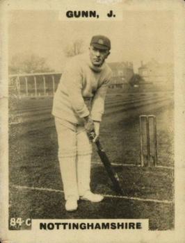 1923-25 Godfrey Phillips Cricketers #64 John Gunn Front