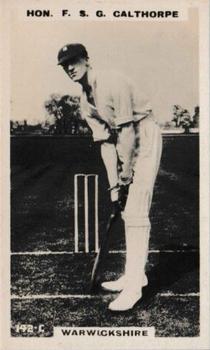 1923-25 Godfrey Phillips Cricketers #142 Freddie Calthorpe Front