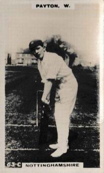 1923-25 Godfrey Phillips Cricketers #63 Wilfred Payton Front