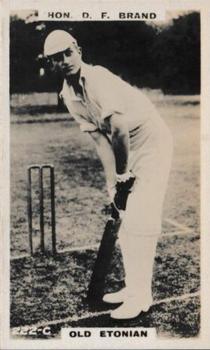 1923-25 Godfrey Phillips Cricketers #222 David Brand Front