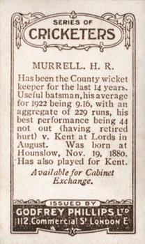 1923-25 Godfrey Phillips Cricketers #60 Harry Murrell Back