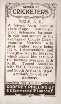 1923-25 Godfrey Phillips Cricketers #57 Albert Relf Back